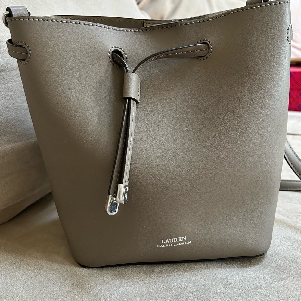Ralph Lauren gray bucket bag